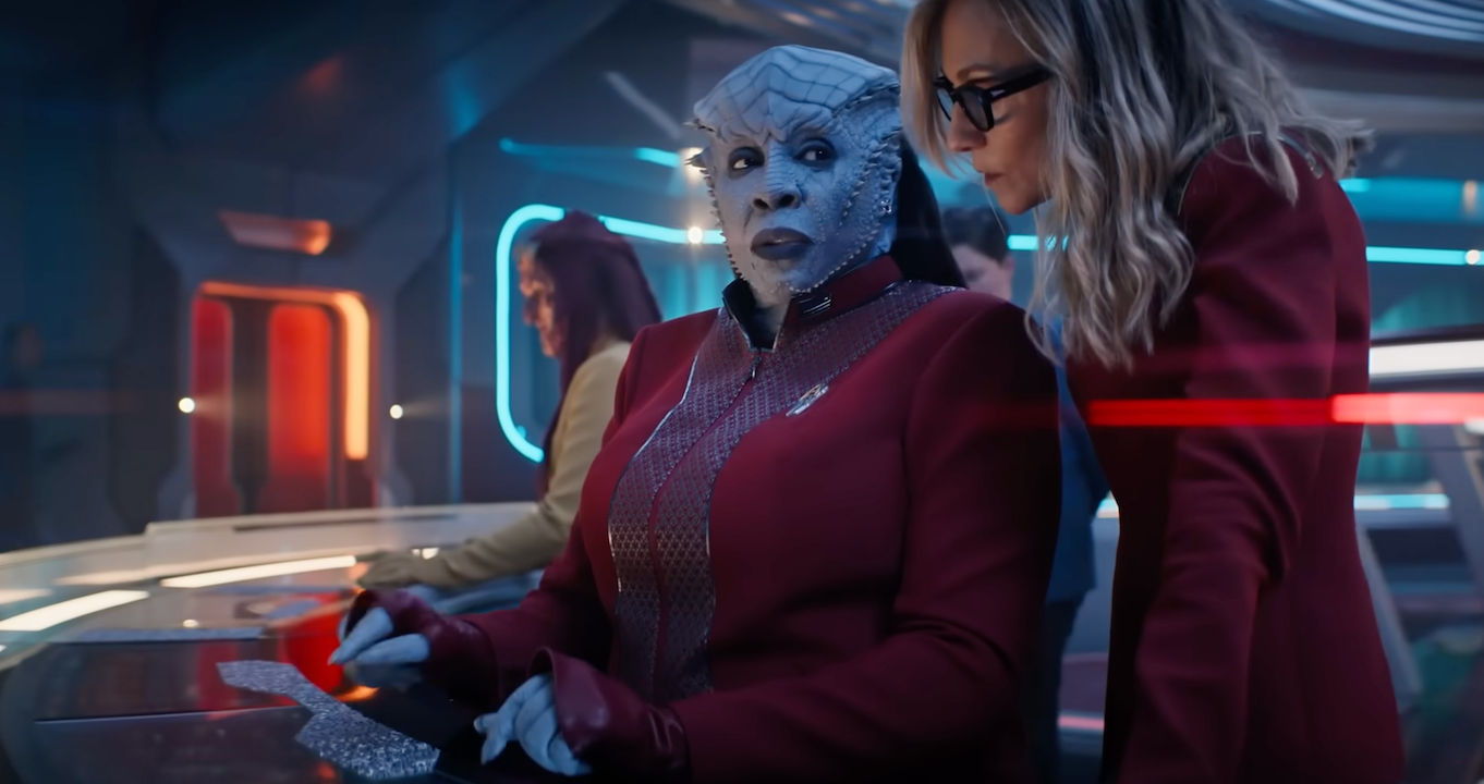 Gina Yashere and Holly Hunter in Star Trek: Starfleet Cademy
