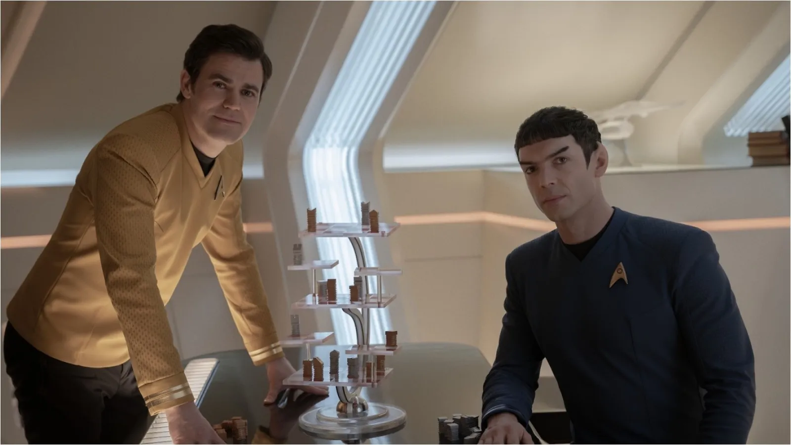 Paul Wesley and Ethan Peck in Star Trek Strange New Worlds Season 3 Episode 6