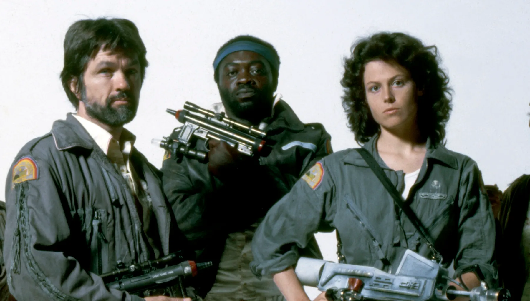 Tom Skerritt and Sigourney Weaver on Alien set